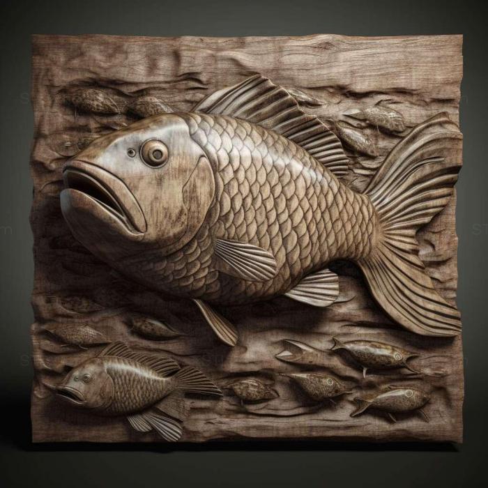 Природа и животные (Рыба сент- Сабао 3, NATURE_3111) 3D модель для ЧПУ станка